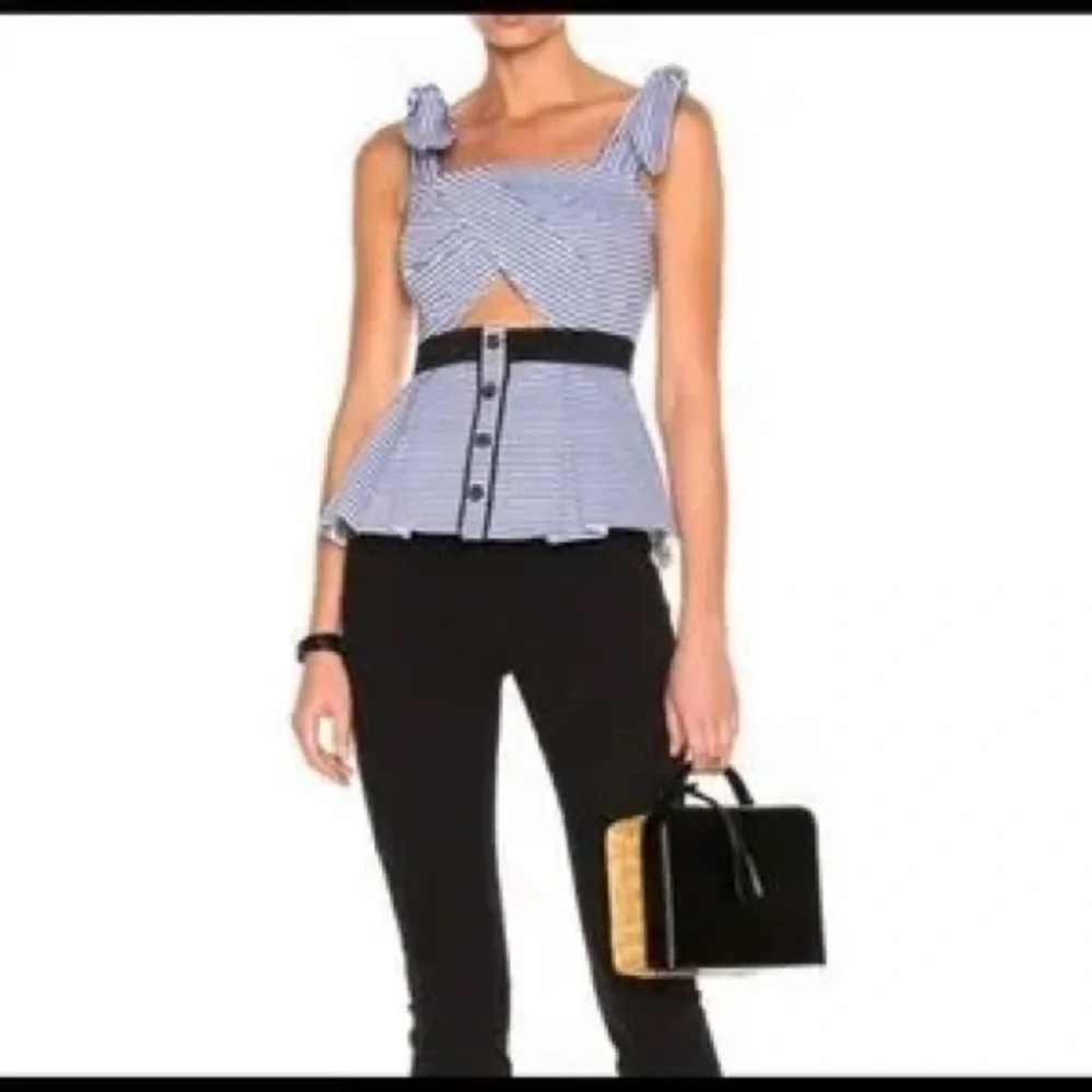 New with tags Self Portrait Shirting Tie Detail Top, size 8 - Picture 8 of 9